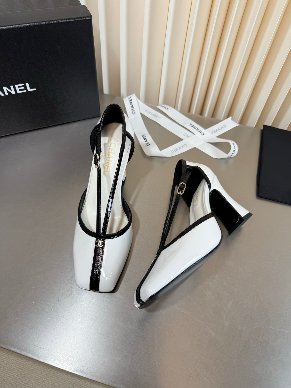 Chanel 2026 Strappy Square Toe Slingback 8.5cm Leather 190624