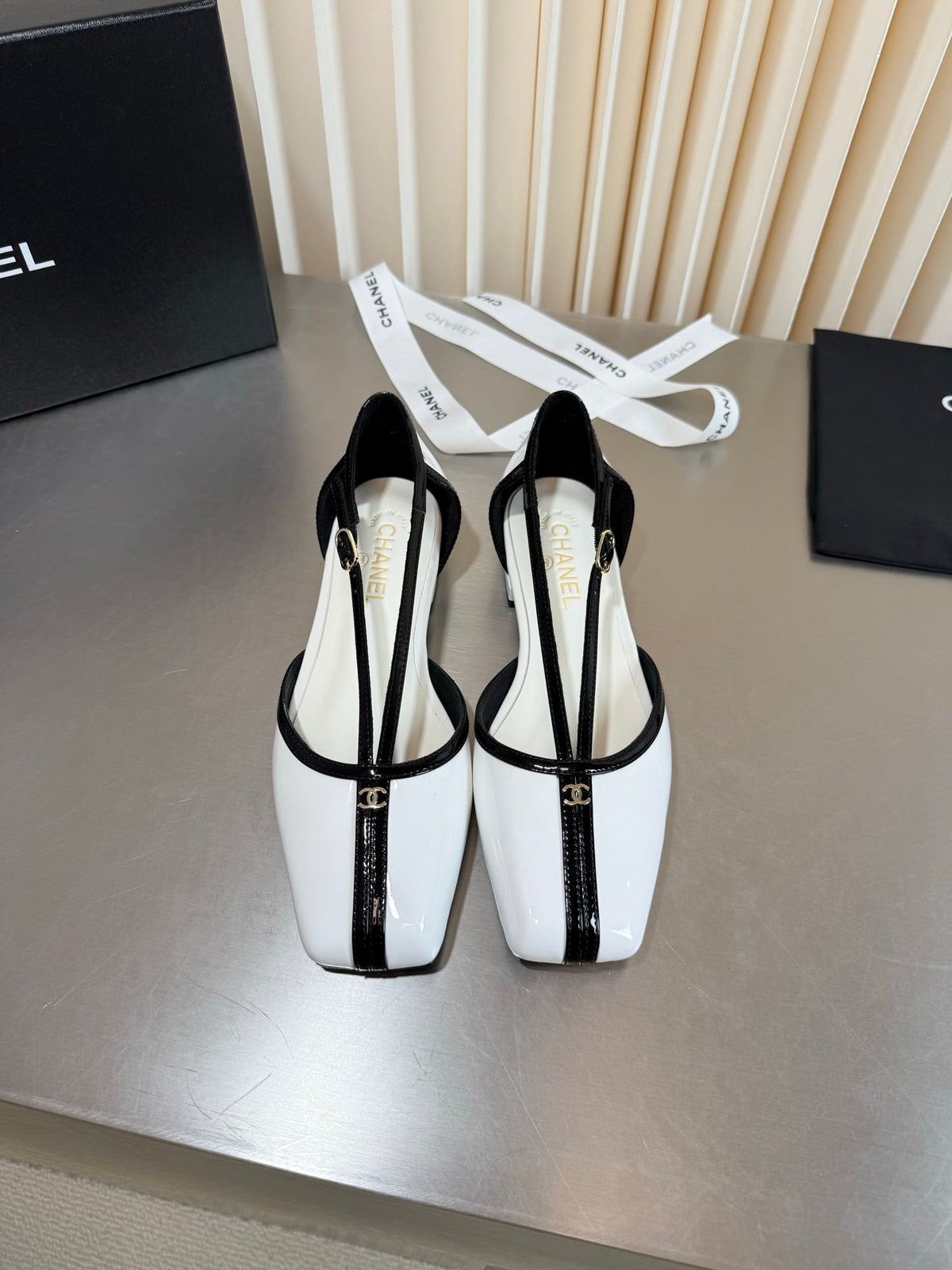 Chanel 2026 Strappy Square Toe Ballet Flat Leather 190638