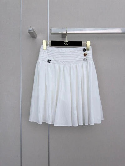 Chanel 2026 High-waisted Midi Skirt With Double C Logo Embellishment 353895