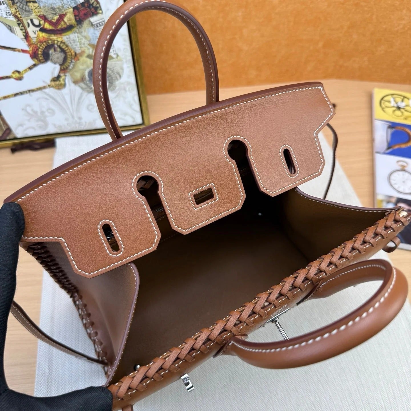 HM 2026 Birkin Picnic Bag 25cm Wicker And Swift Leather