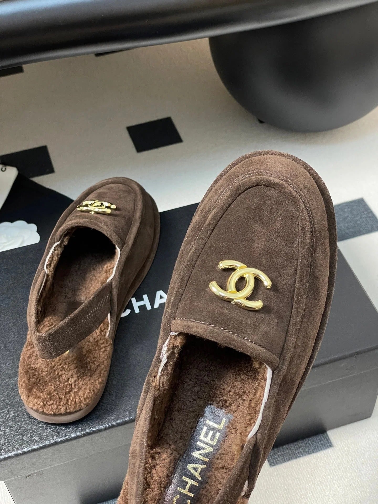 Chanel 2026 Loafer Suede Lambskin Fur 356382