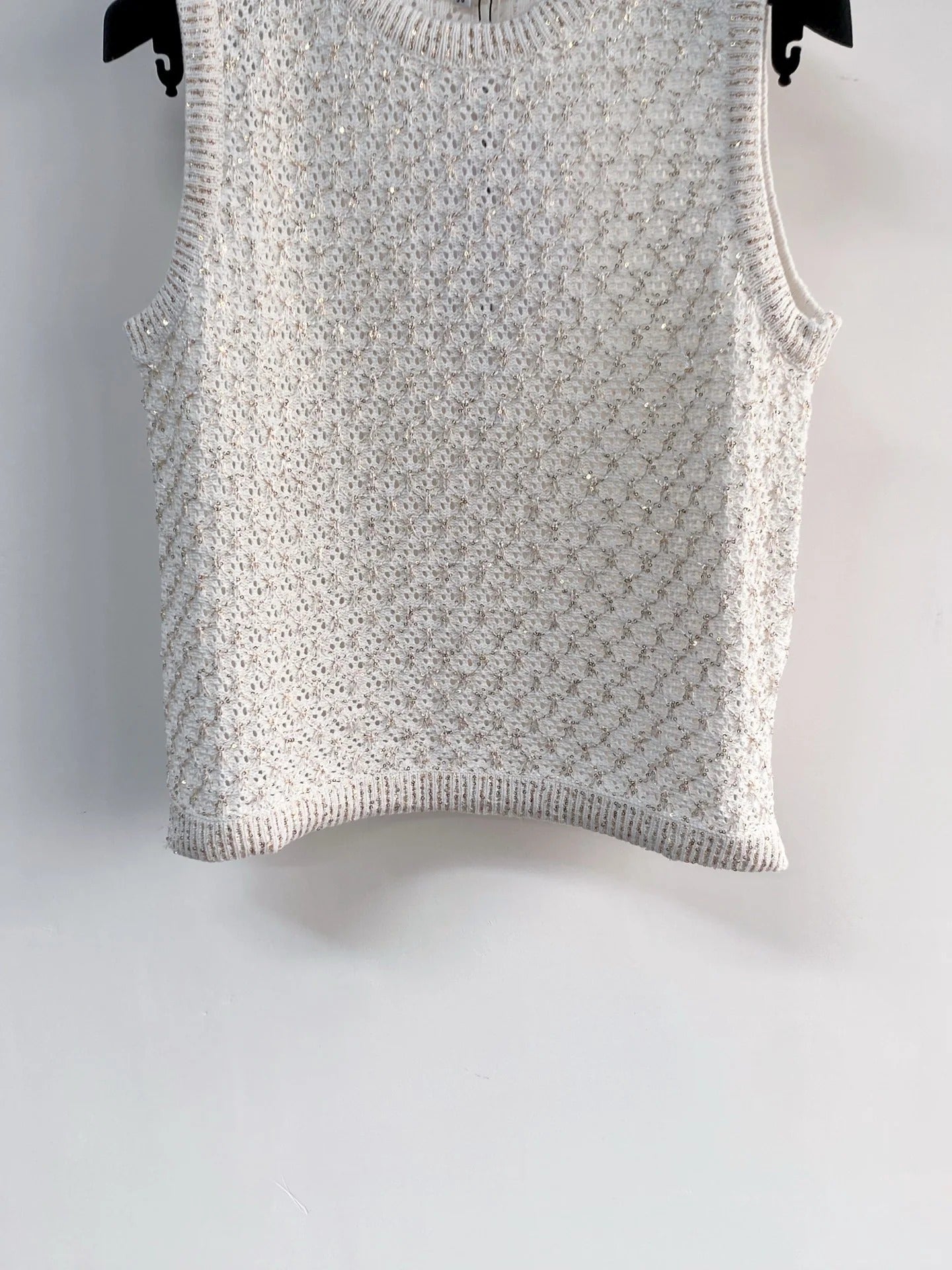 Chanel 2026 Knit Tank Top Off-white Wool 166807