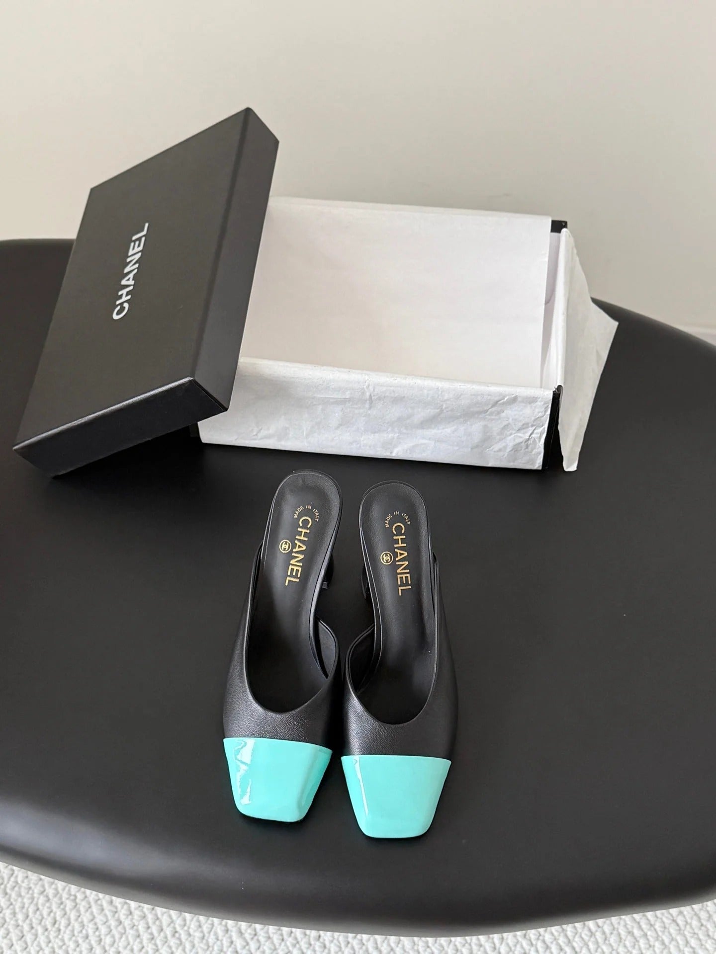 CC 2026 Mary Jane Mule 70 Black Blue Cowhide 700432