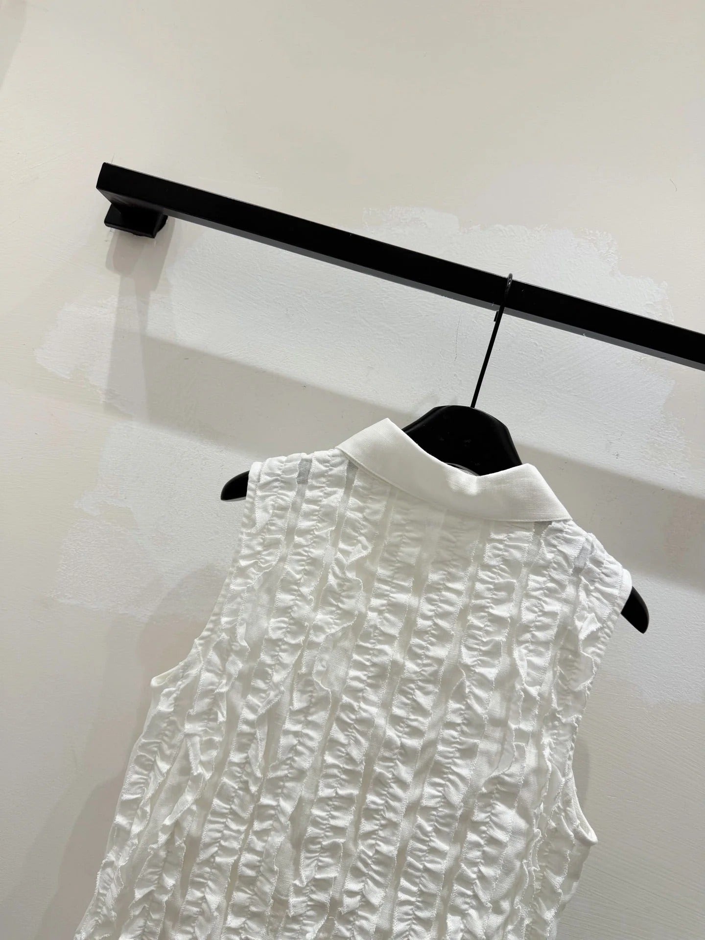 Miumiu 2026 Ruffled Vest White Cotton