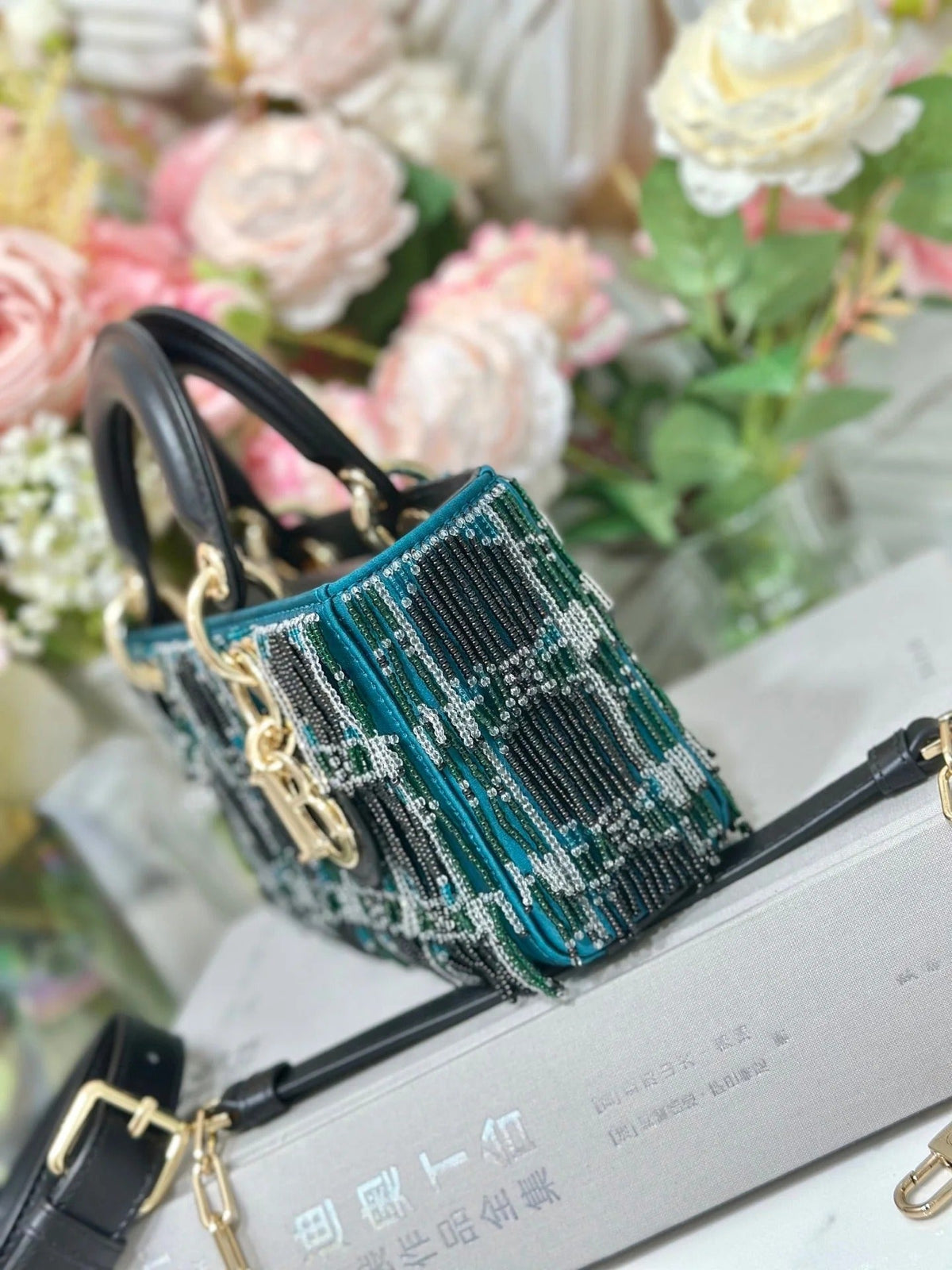 Dior 2026 Lady Dior Embroidered Bag 22cm Leather