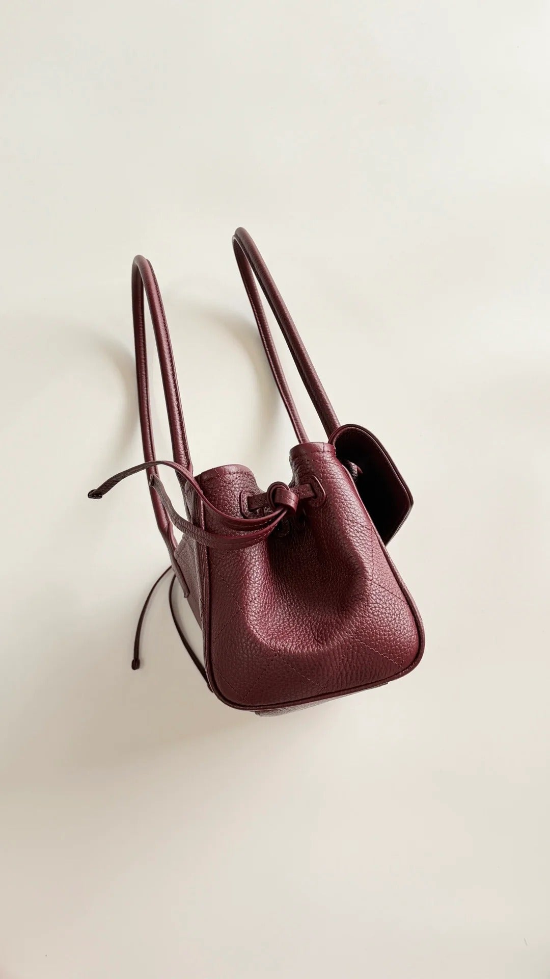 Chanel 2026 Shopping Bag 30.5cm Burgundy Red Grained Calfskin