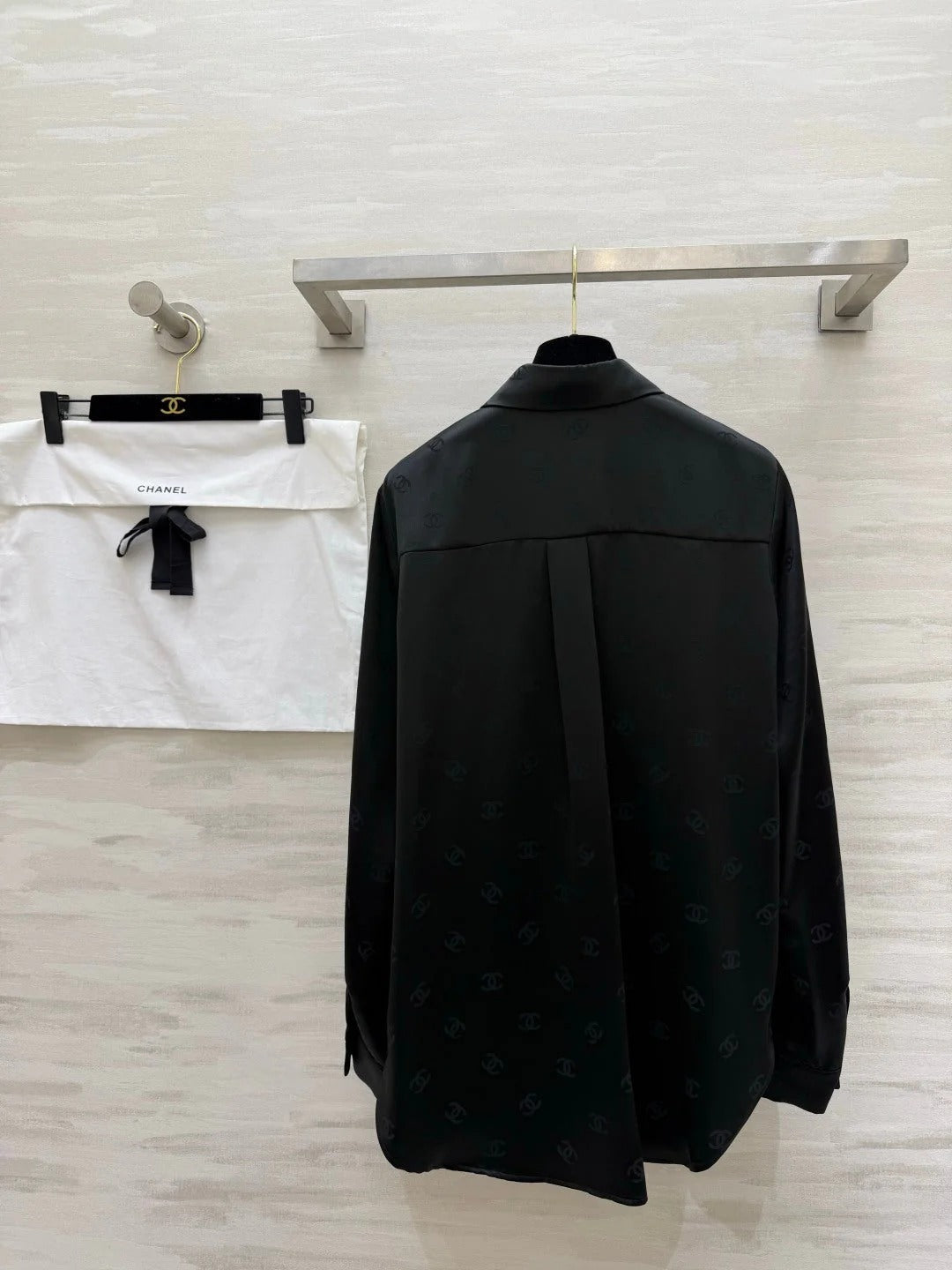 Chanel 2026 Double C Jacquard Acetate Silk Shirt 108151
