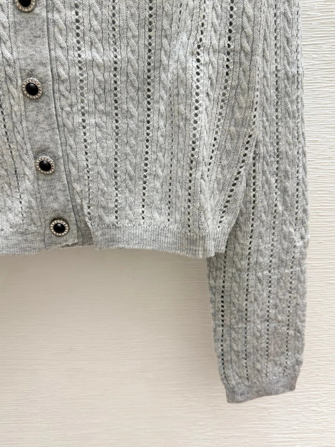 Miumiu 2026 Beaded Collar Knit Cardigan Wool 794264