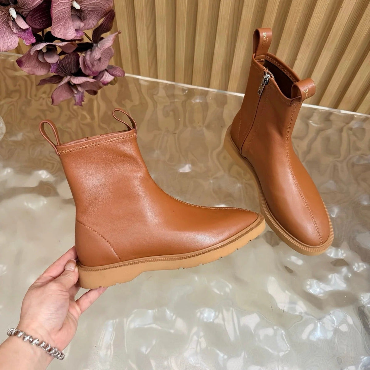 Celine 2026 Zipper Ankle Boots Suede Leather 995593