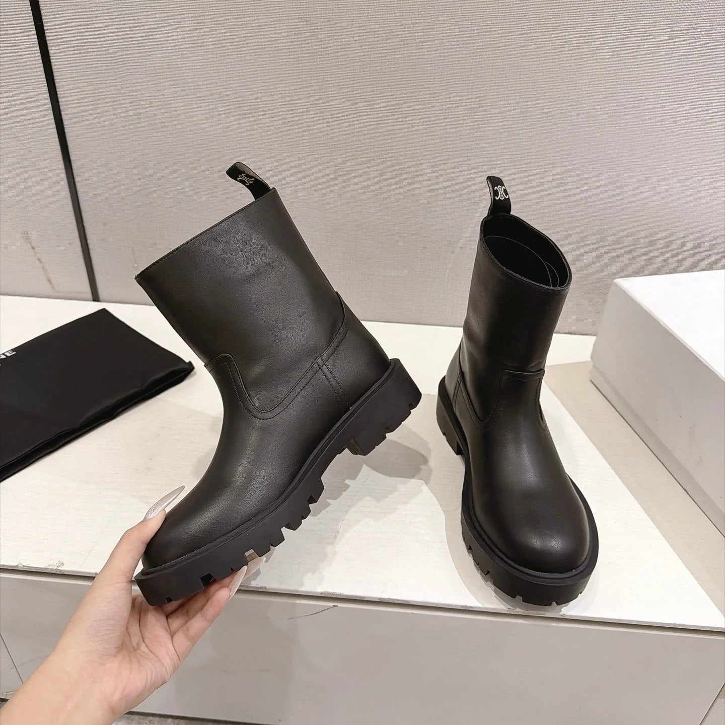 Celine 2026 Margaret Boots Leather 101100
