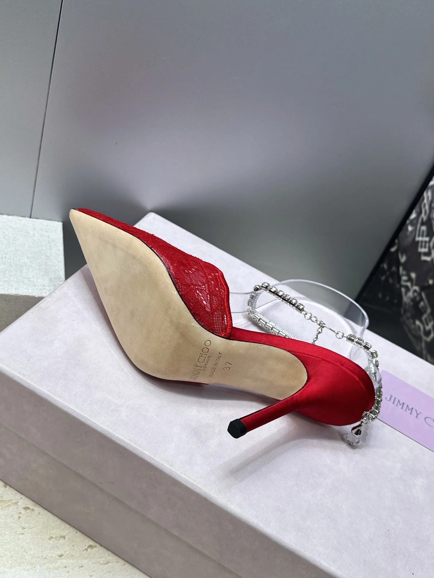 Jimmy Choo 2026 Saeda Crystal Lace Pumps 105mm Mesh 959927