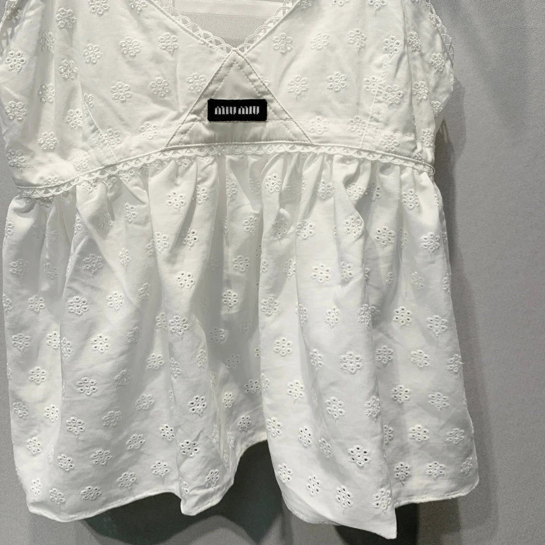 MiuMiu 2026 Tank Top White Cotton 400379