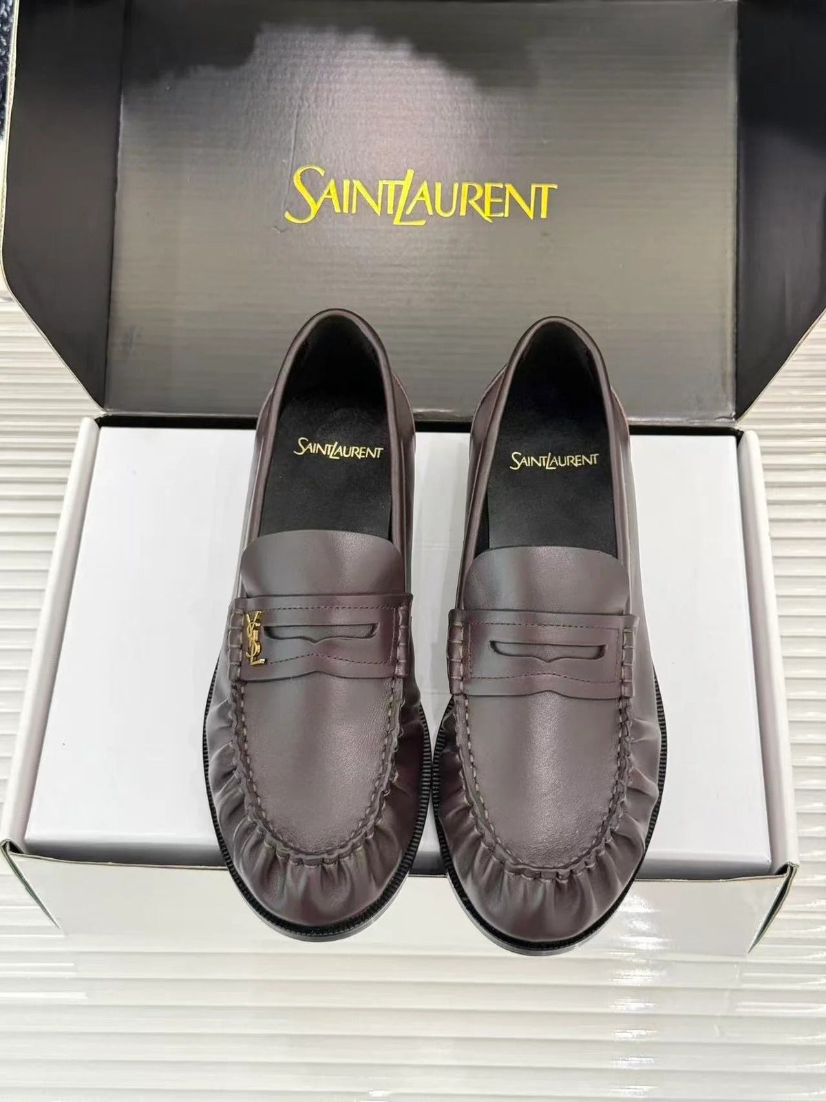 YSL 2026 Loafer Dark Brown Leather