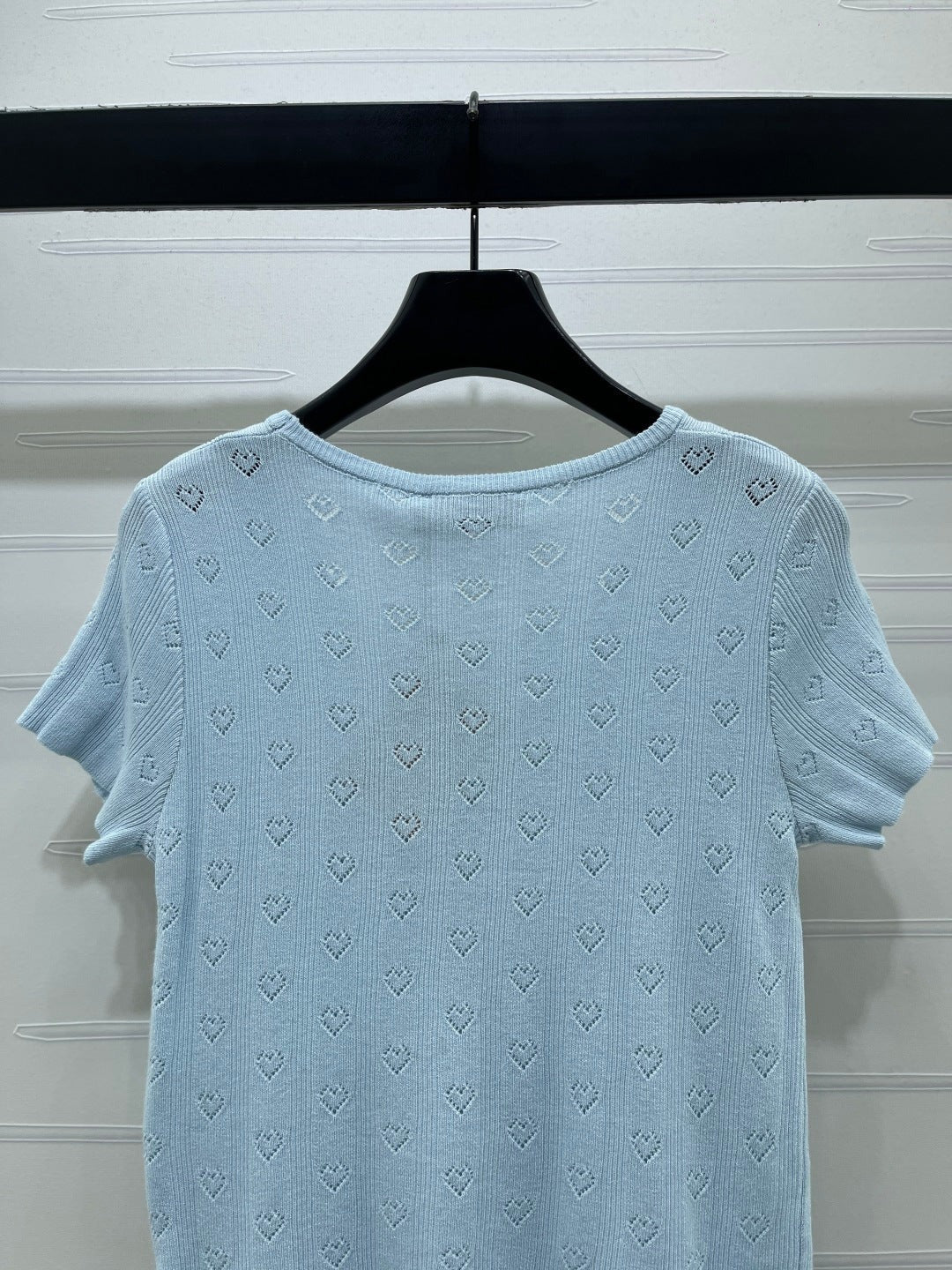 Miumiu 2026 Square Neck Knit Short-sleeved Top Wool 766293