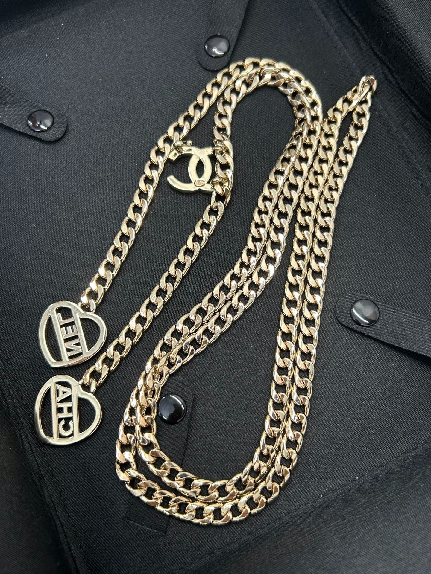 Chanel 2026 CC Heart Charm Chain Belt 213296