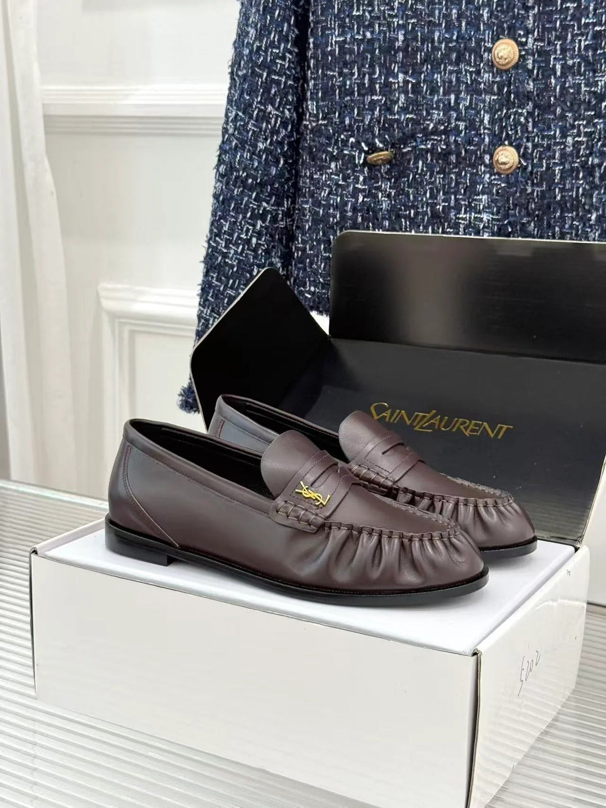 YSL 2026 Loafer Dark Brown Leather