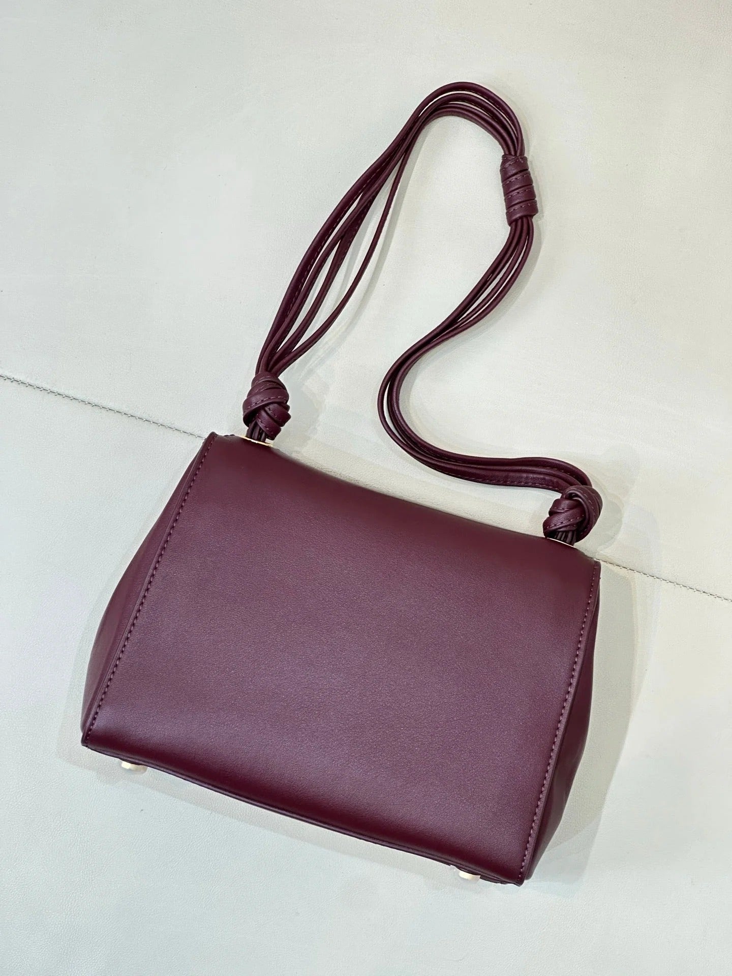 Chanel 2026 V-shaped Flap Bag 19.5cm Burgundy Smooth Leather