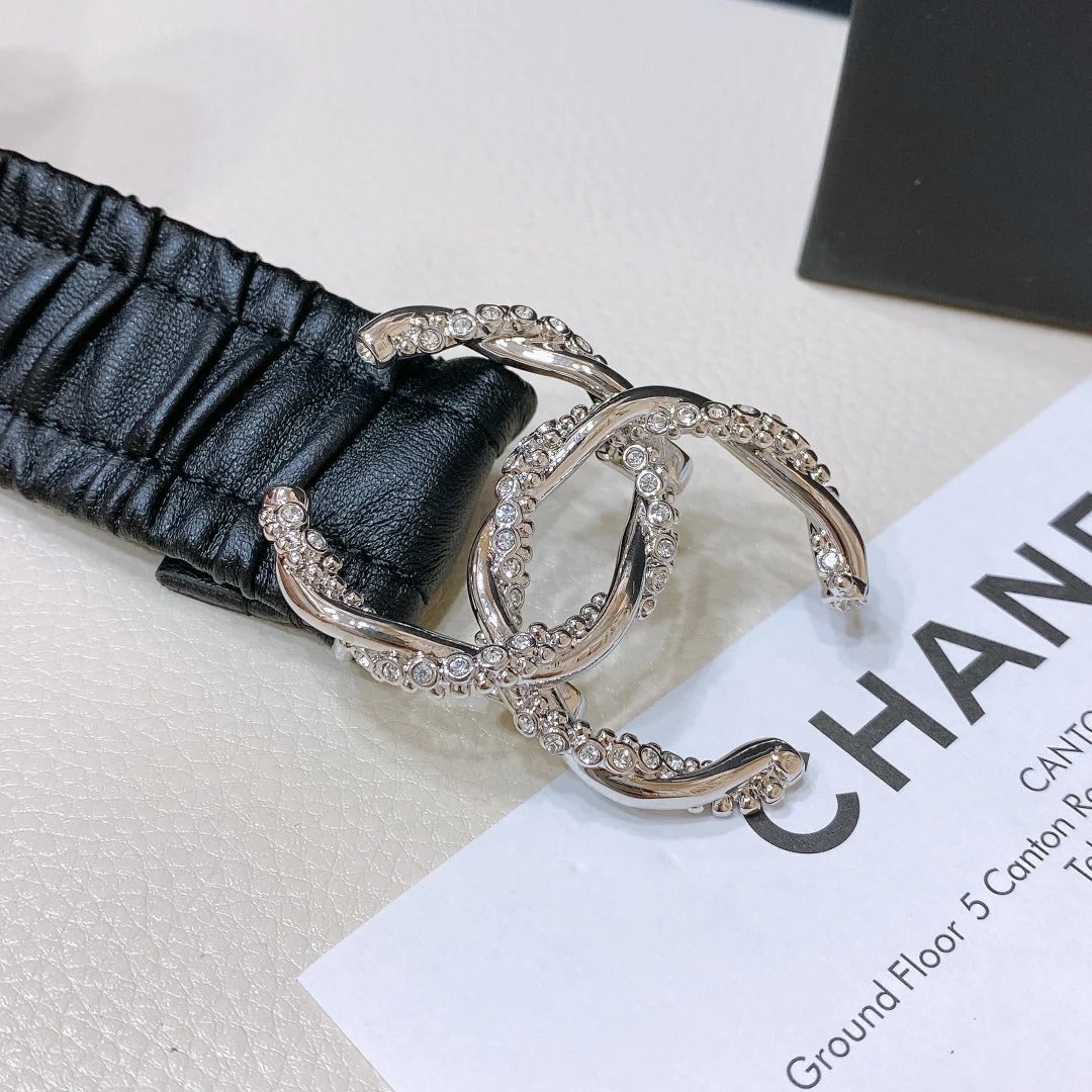 Chanel 2026 Rhinestone Twist Buckle Belt 30mm 208804