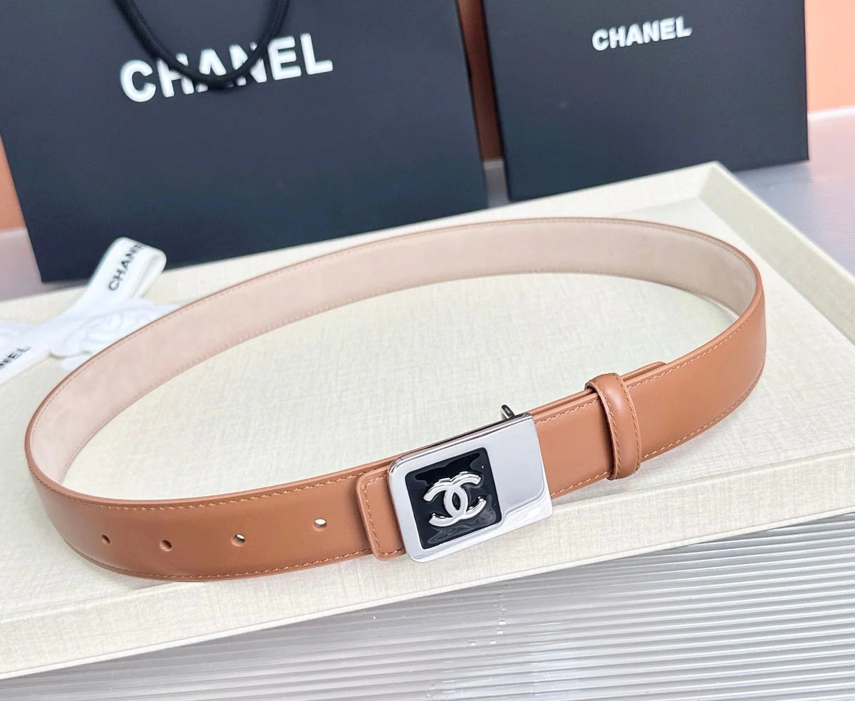 Chanel 2026 Square CC Buckle Belt 30mm Cowhide 209873