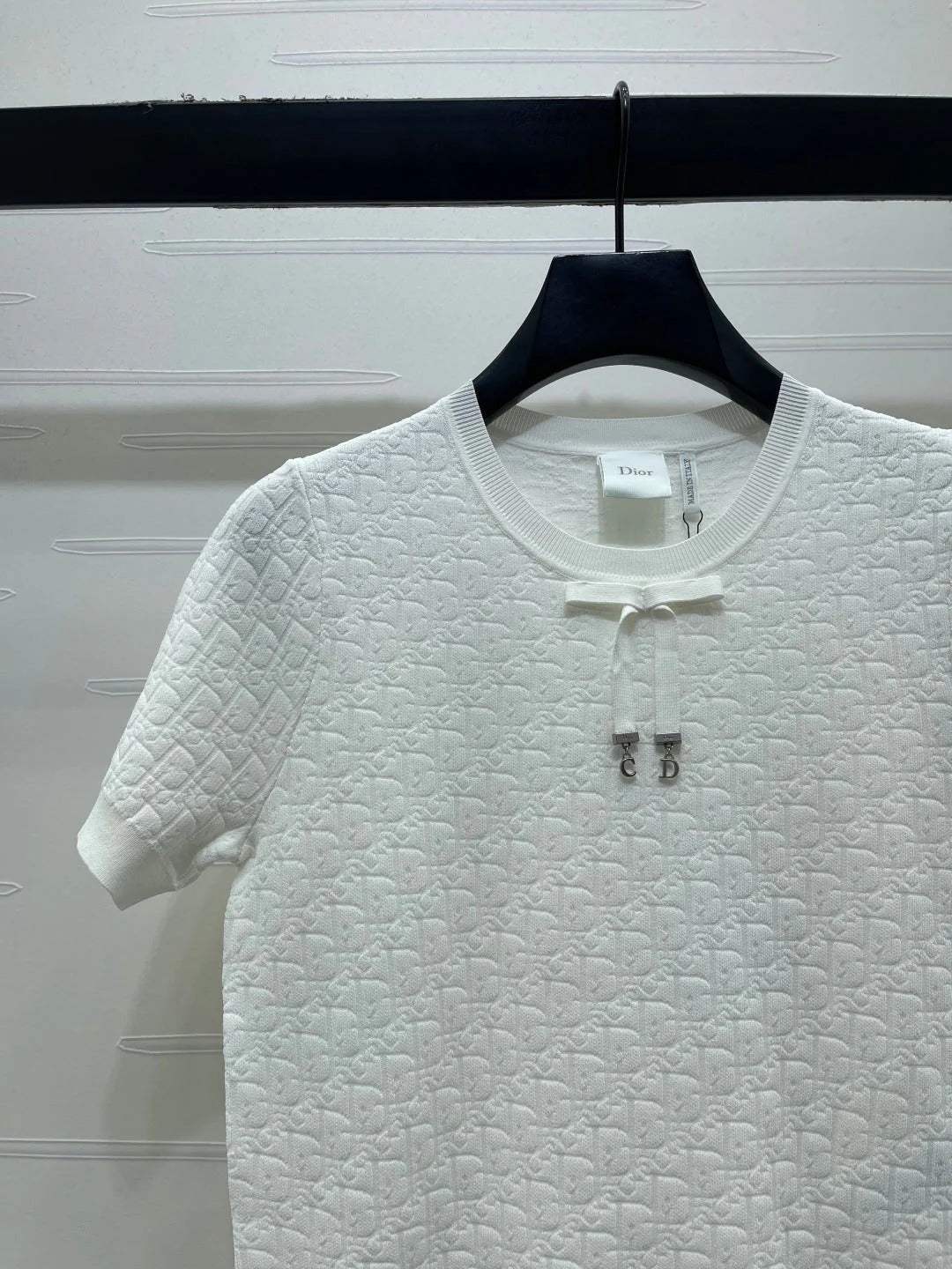 Dior 2026 Jacquard Pattern Knit Short-Sleeve T-Shirt Wool 160258
