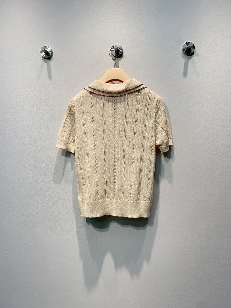 MiuMiu 2026 Polo Shirt Beige Wool 398494