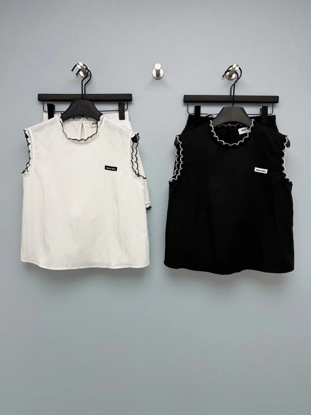 Miumiu 2026 Lace-Patch Set Black and White Cotton 269966