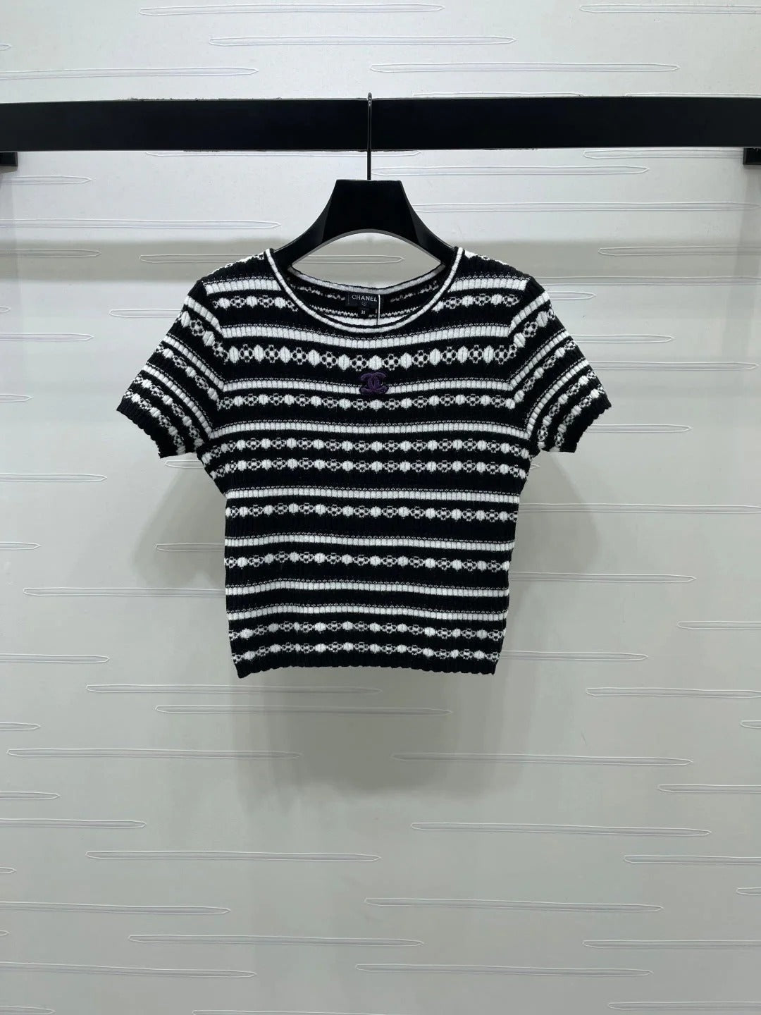 Chanel 2026 Crochet Knit Short Sleeve Cotton Polyamide 380684