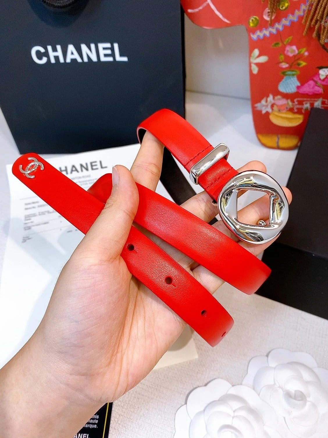 Chanel 2026 Round Buckle Belt 20mm Calfskin 214799