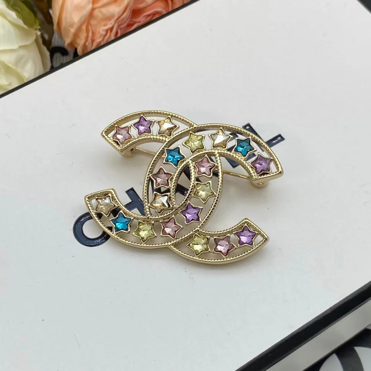 CC Star Strass Brooch