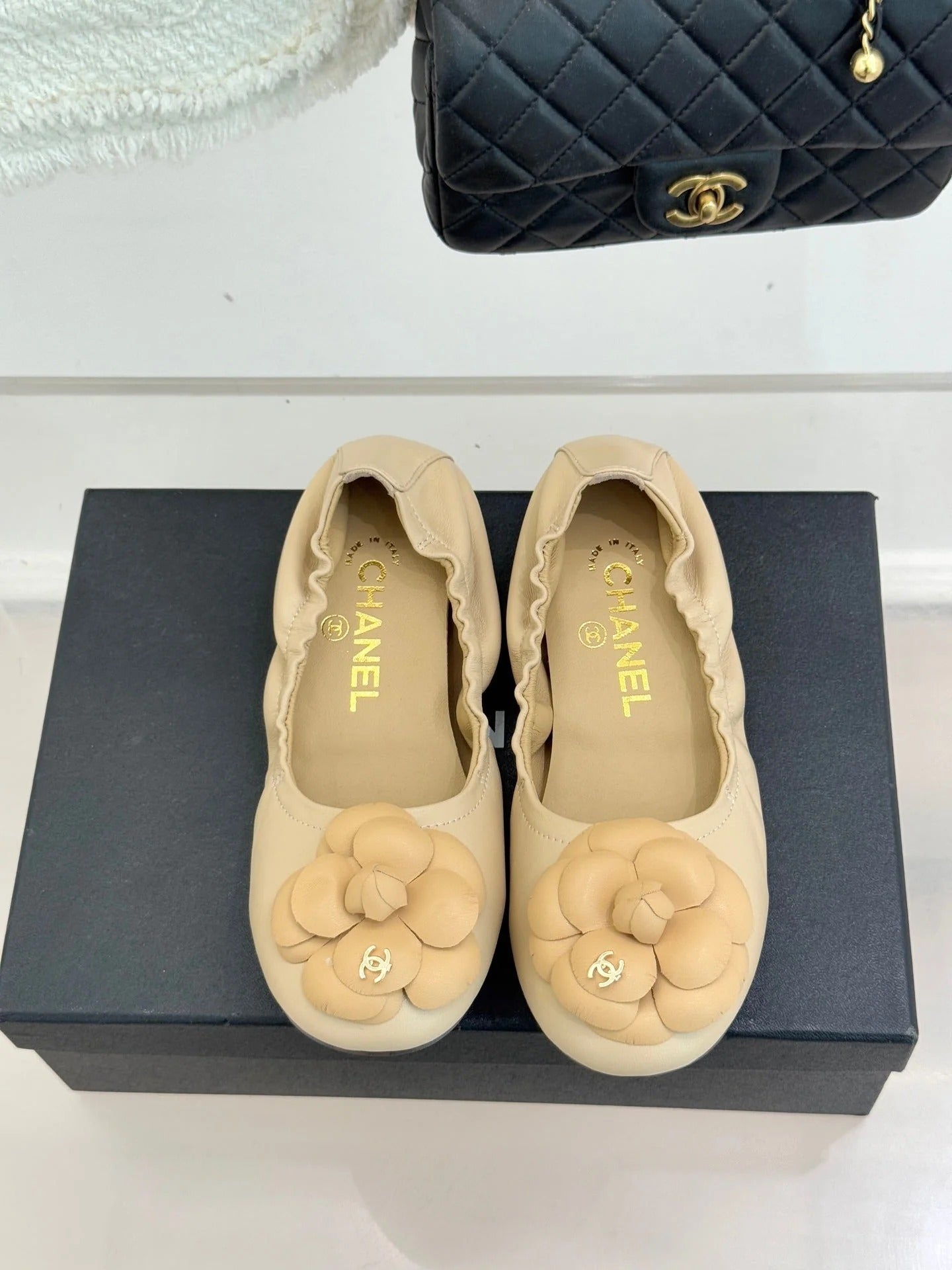 CC 2026 Double C Camellia Ballet Flat Sheepskin