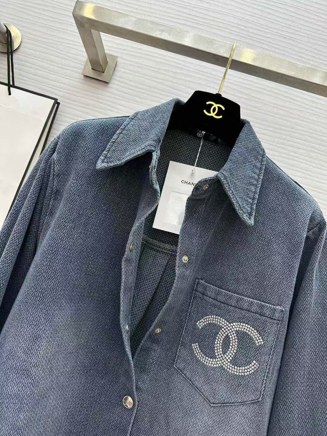 Chanel 2026 Denim Shirt Washed Blue Cotton