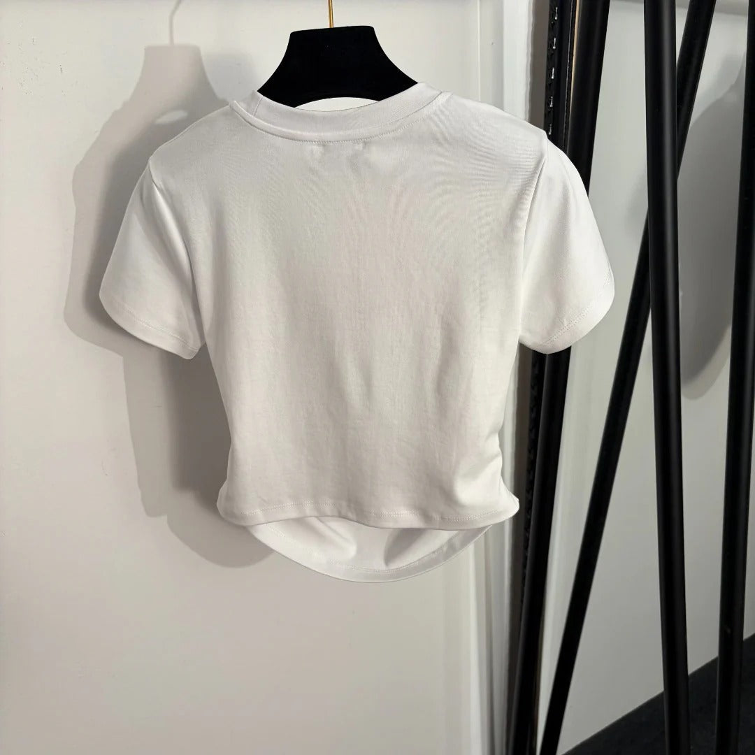 Chanel 2026 Elsa Princess Print Short-Sleeve T-Shirt White Cotton 150140