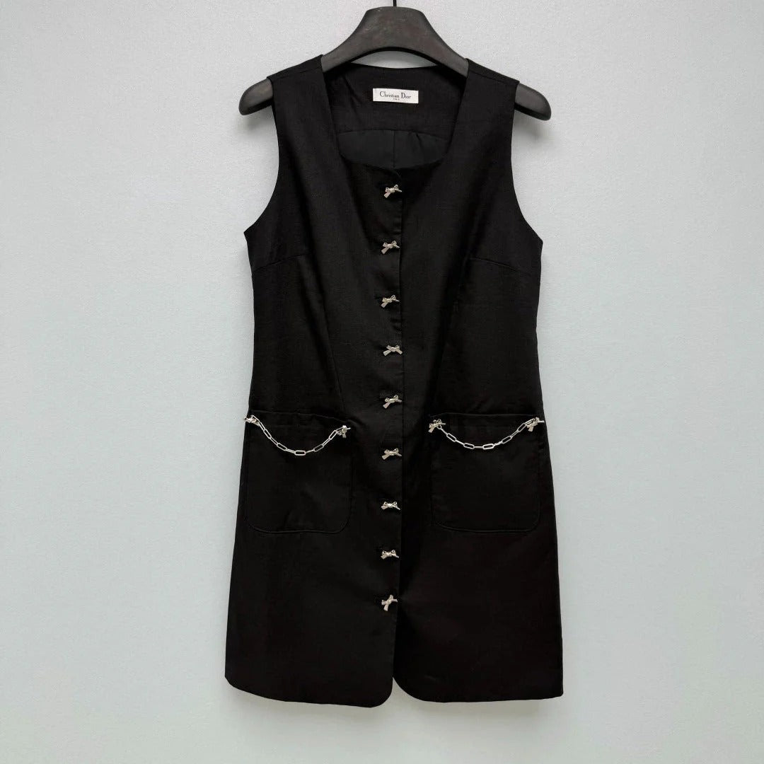 CD Sleeveless Vest Dress Black in Polyester 372920