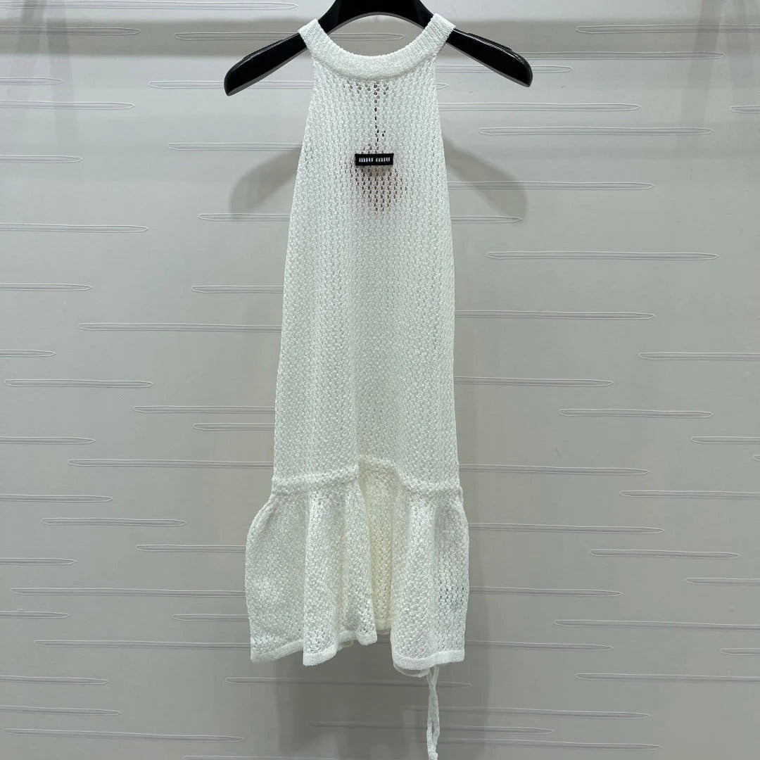 Miu Miu White Halter-neck in Polyamide 373092