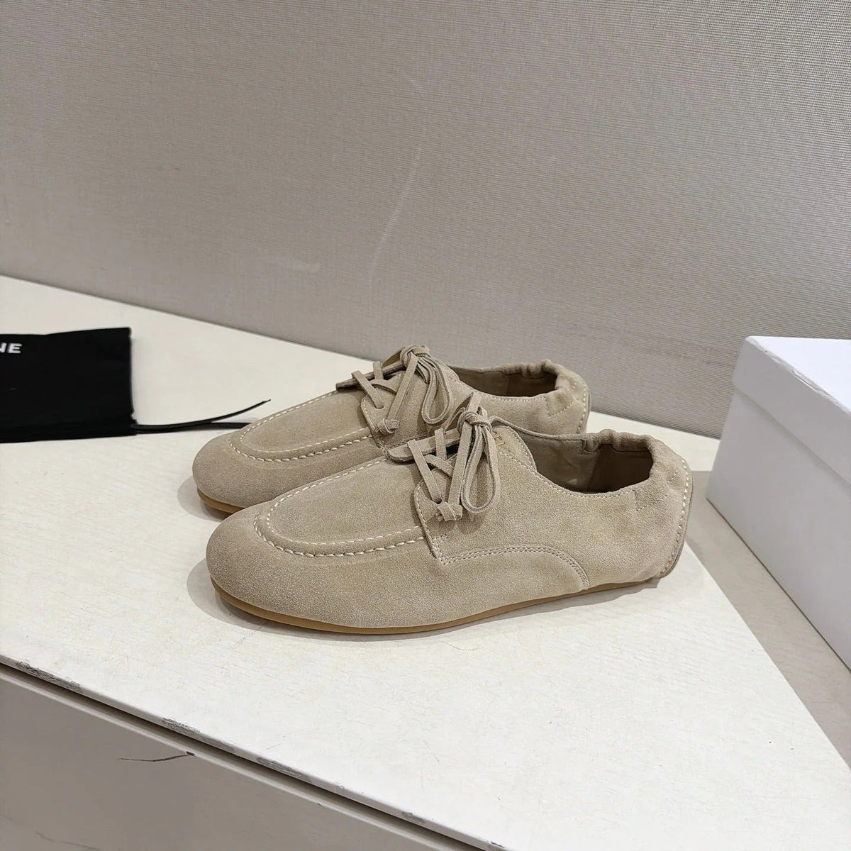 Celine 2026 Birkenstock Lace-Up Loafers Suede 101086