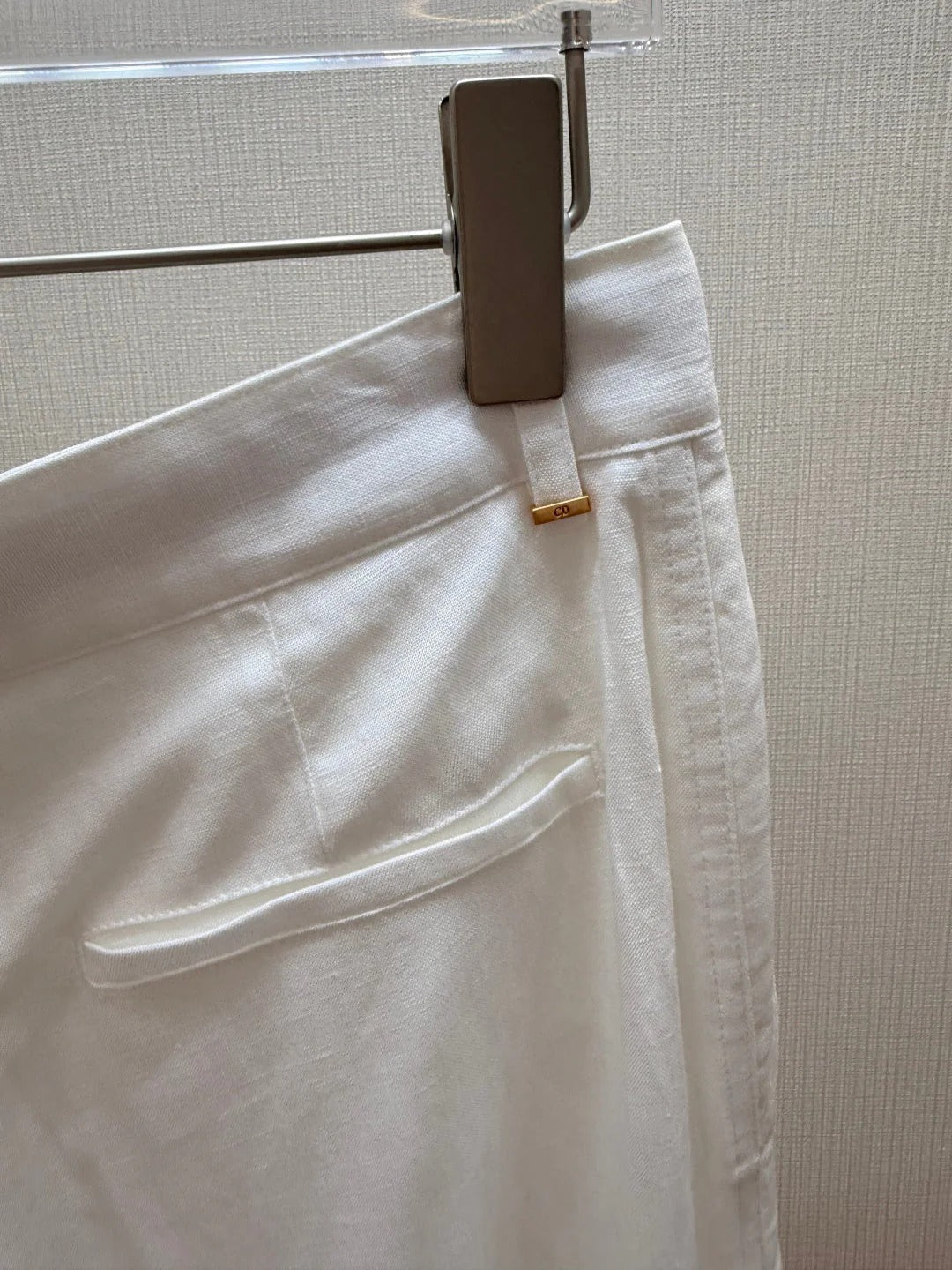 Dior 2026 Straight Trousers White Linen 628305