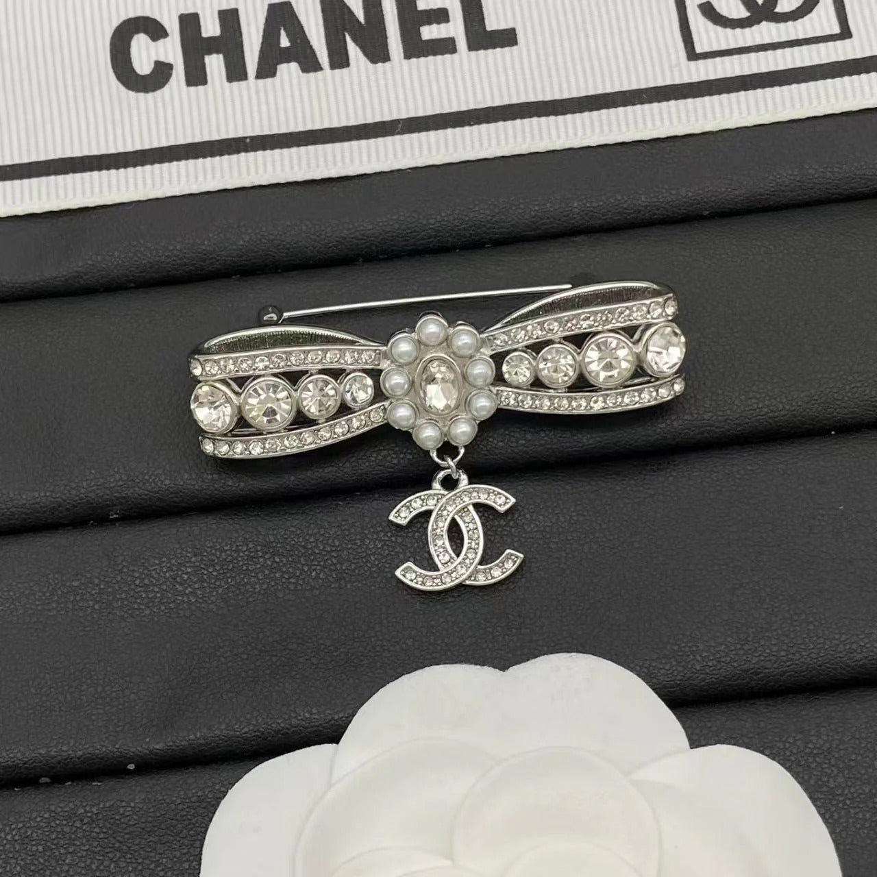 Chanel Bow Brooch with CC Pendant