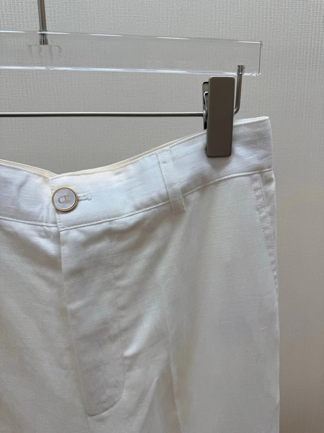Dior 2026 Straight Trousers White Linen 628305