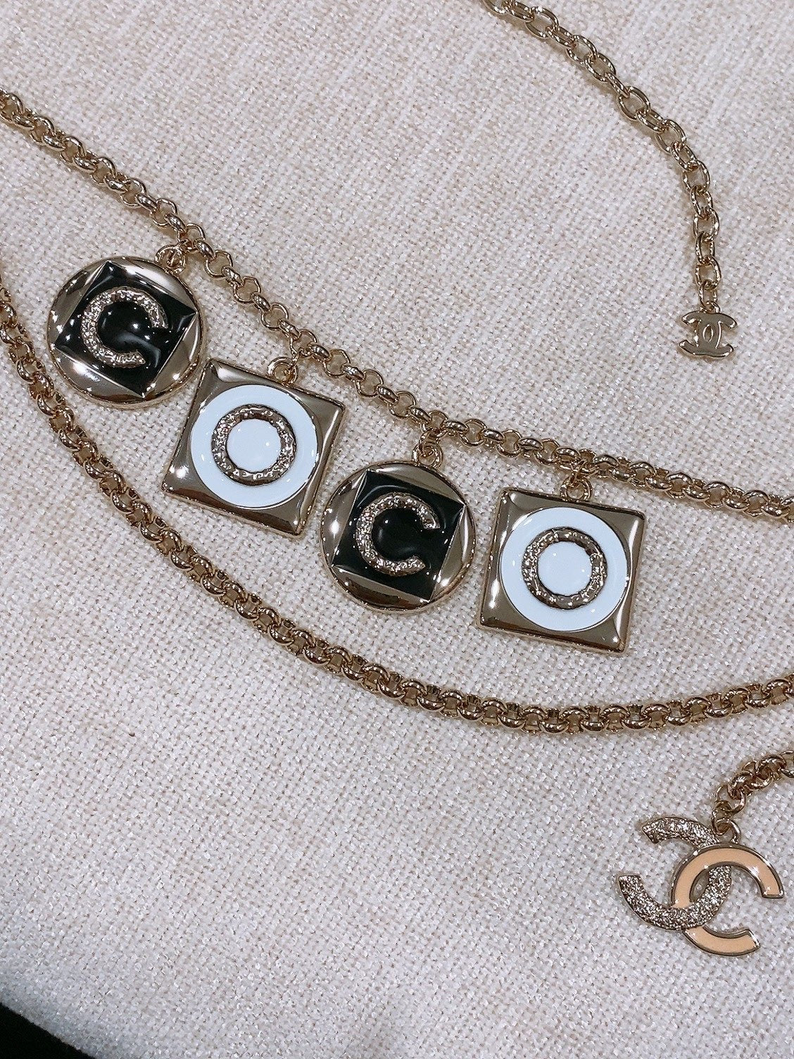 Chanel 2026 CC Letter Charm Layered Chain Necklace Belt