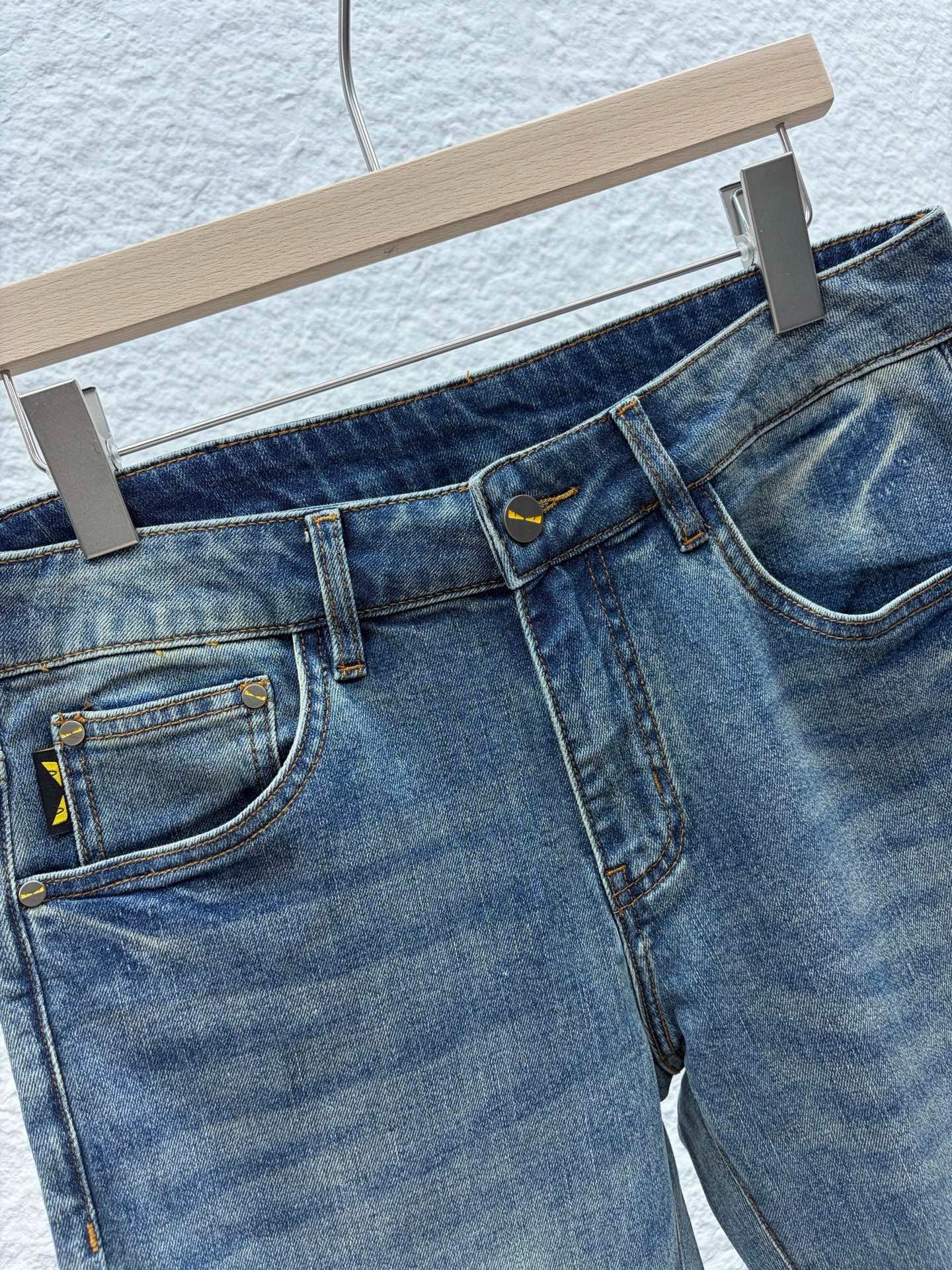 Fendi 2026 Men's Jeans Blue Denim 738152