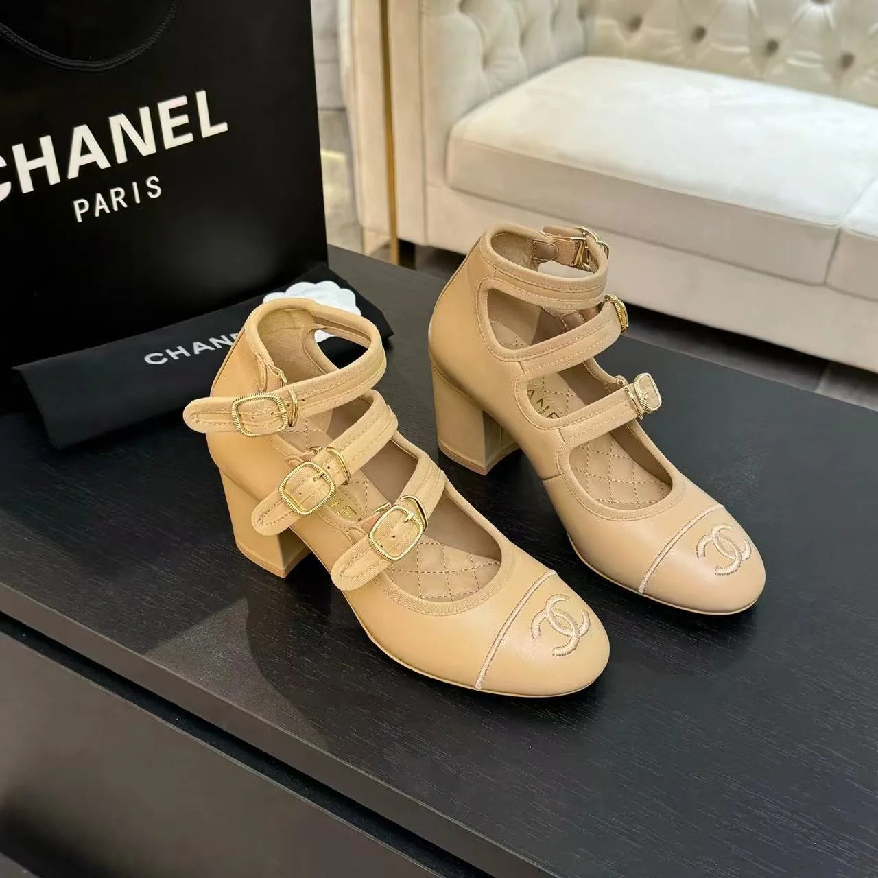 Chanel 2026 Buckle Straps Pump 70mm Sheepskin
