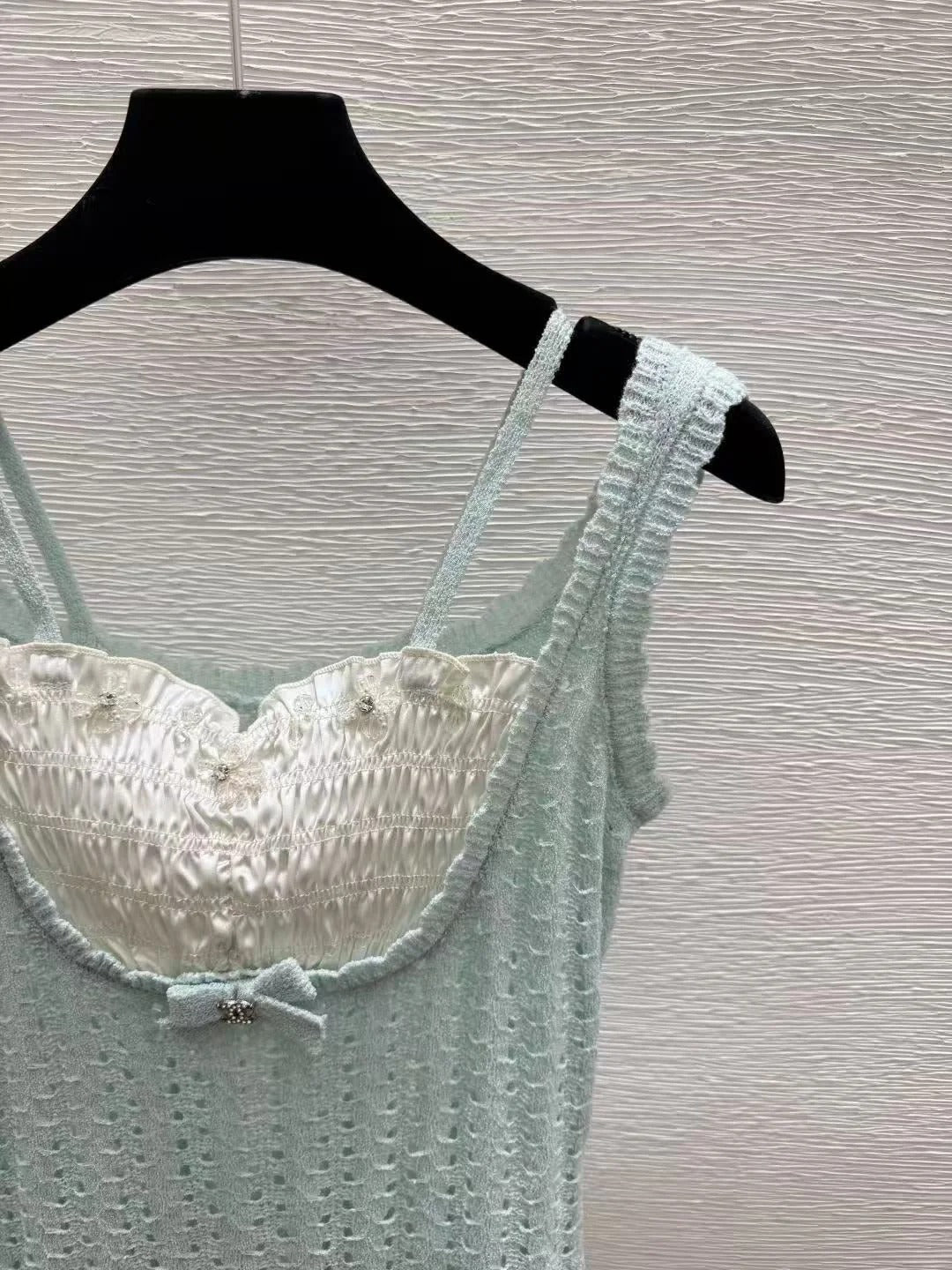 Chanel 2026 Crop Top Mint Green mix White Cotton