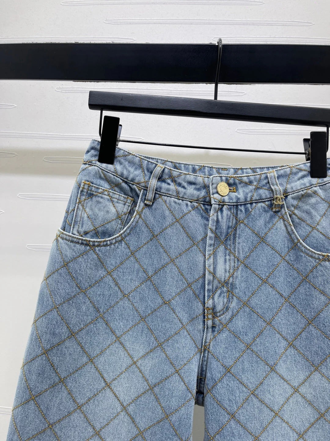 Chanel 2026 Checkered Jeans Blue Cotton 86862
