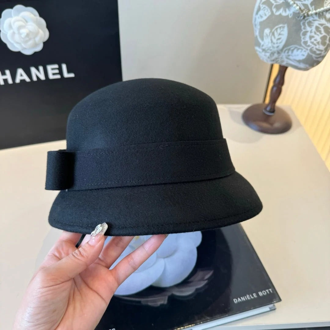 Chanel Bow Cashmere Bucket Hat 425553