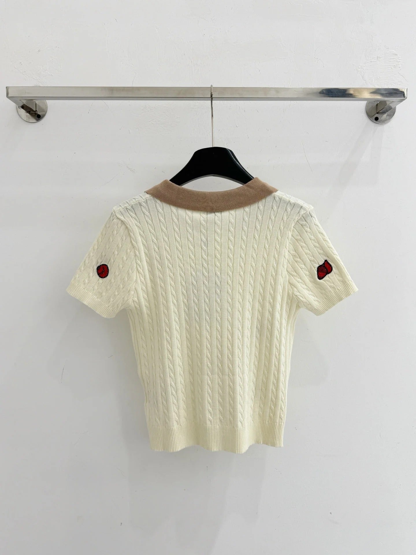 Chanel 2026 Fruit Embroidery Short-Sleeve Shirt Wool 732776