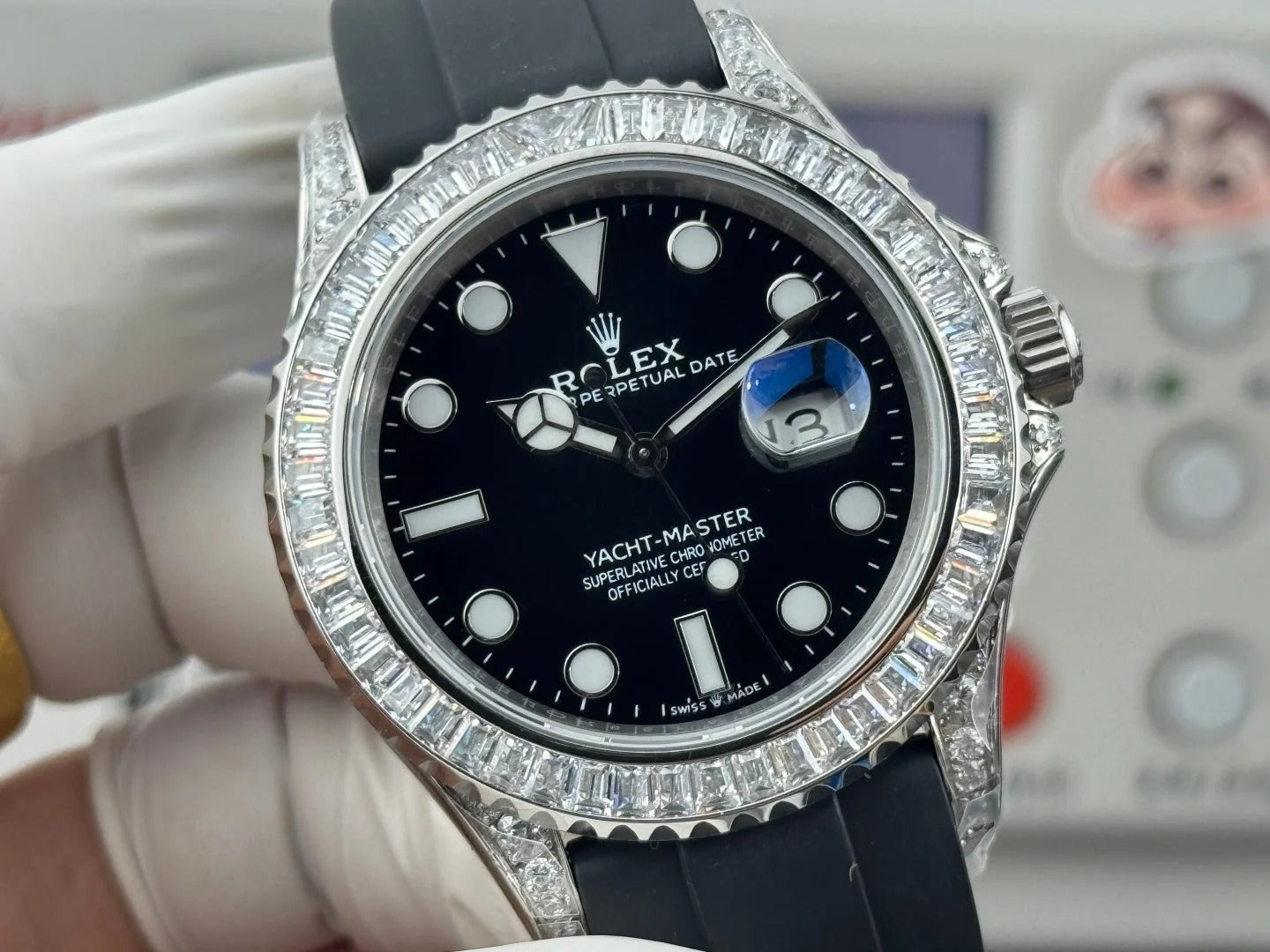 Rolex Yacht-Master 42mm Black Dial Diamond Bezel