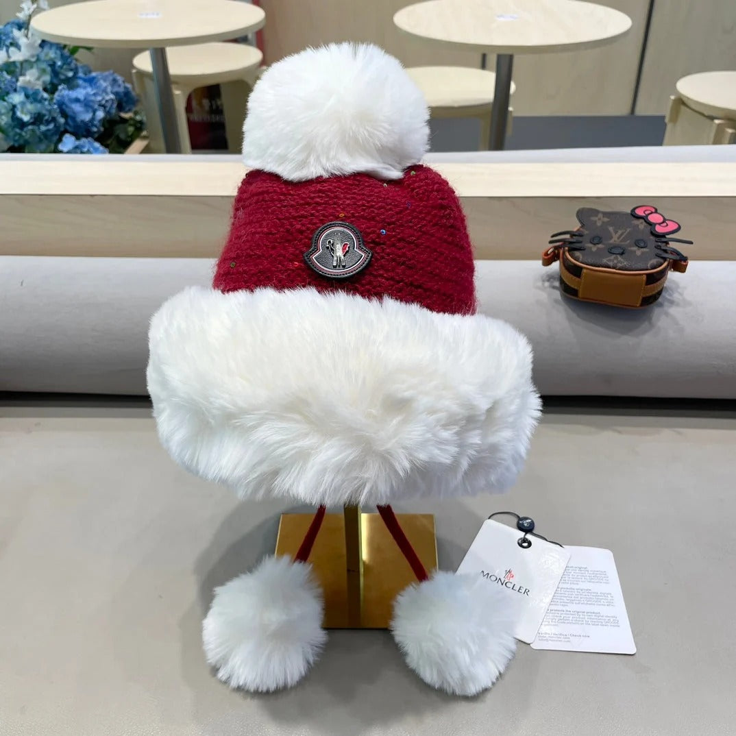 Moncler Sweet Earflap Knitted Hat 437059