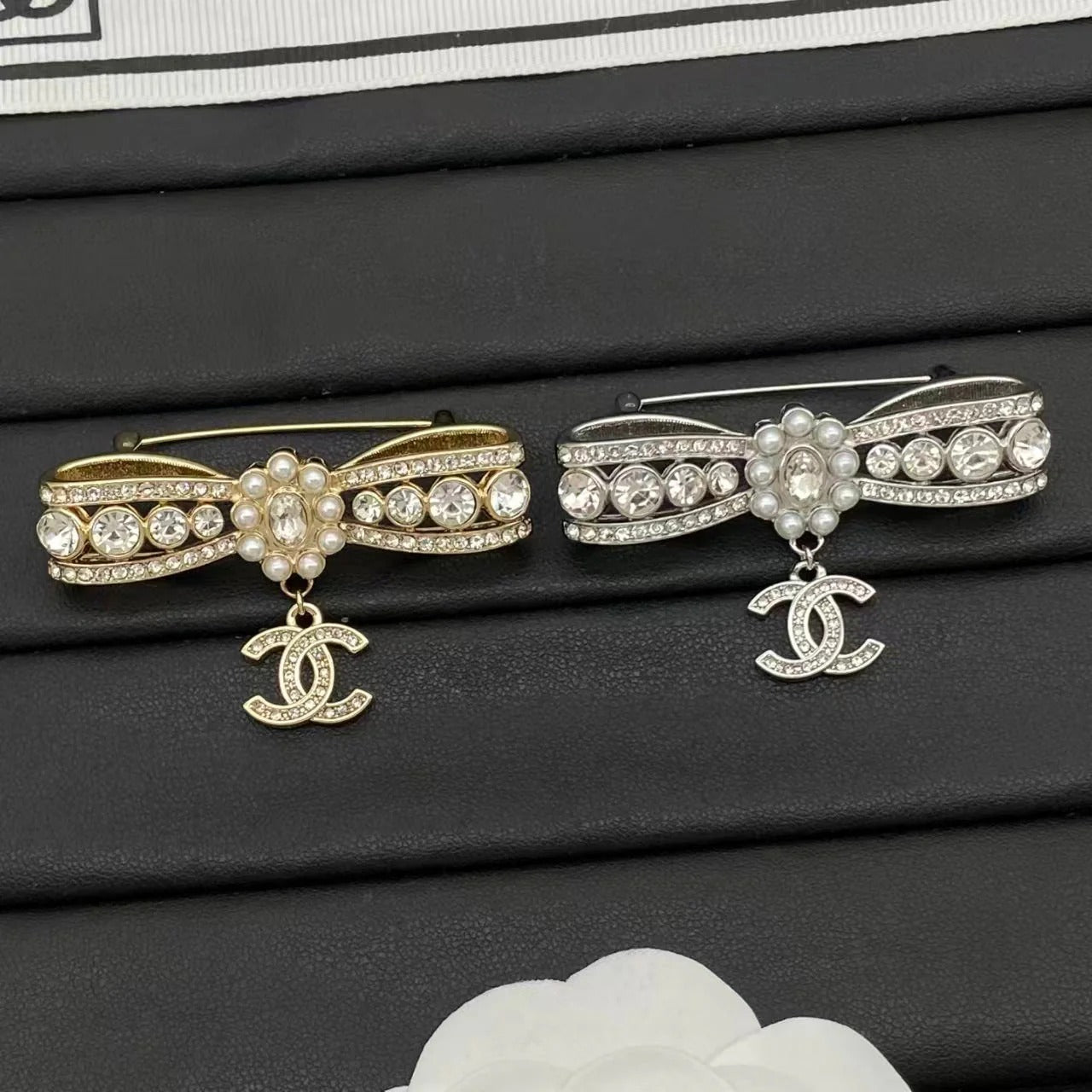 Chanel Bow Brooch with CC Pendant