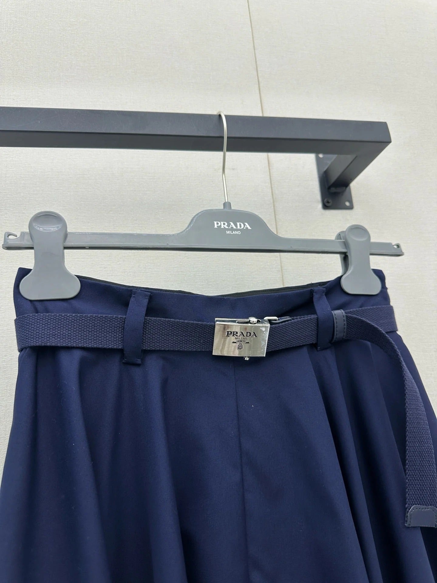 Prada 2026 Midi Skirt Navy Polyester 402787