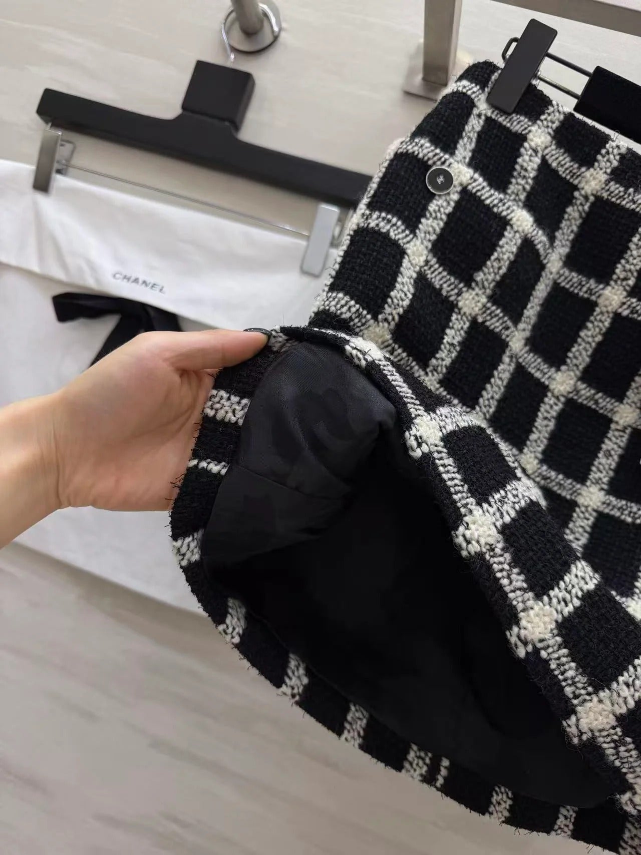 Chanel 2026 Set Black White Tweed Fabric 322315